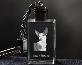Ibizan Hound, Dog Crystal Keyring, Keychain, High Quality, Exceptional Gift . Dog keyring for dog lovers