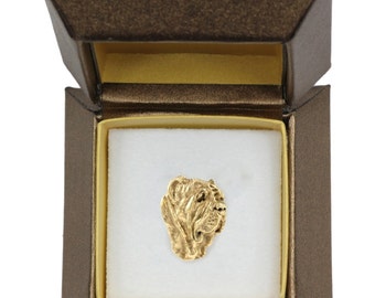 NEW, Neapolitan Mastiff, dog pin, in casket, gold plated, limited edition, ArtDog