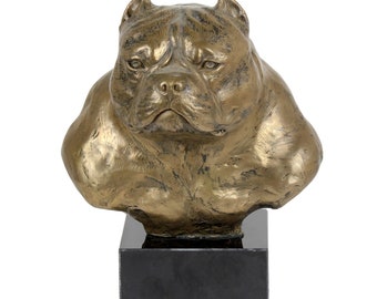 American Bully, dog marble statue, limited edition, ArtDog. Made of cold cast bronze. Perfect gift. Limited edition