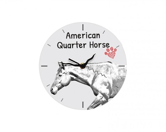 American Quarter Horse, Free standing MDF floor clock with an image of a horse.