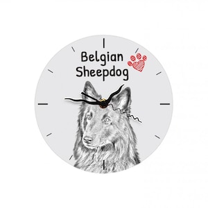 Belgian Sheepdog, Free standing MDF floor clock with an image of a dog.