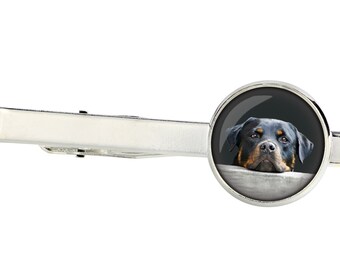 Rottweiler. Tie clip for dog lovers. Photo jewellery. Men's jewellery. Handmade