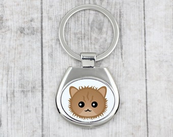 A key pendant with Selkirk Rex cat. A new collection with the cute Art-dog cat