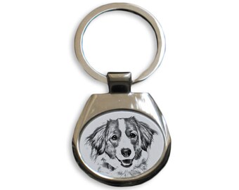 Kooikerhondje- NEW collection of keyrings with images of purebred dogs, unique gift, sublimation . Dog keyring for dog lovers