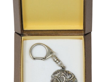 NEW, Pug, dog keyring, key holder, in casket, limited edition, ArtDog . Dog keyring for dog lovers