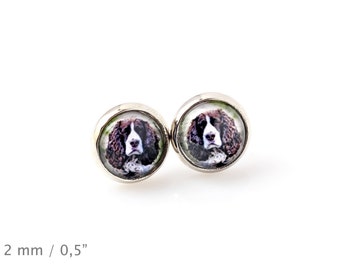 English Springer Spaniel. Pet in your ear. Earrings. Photojewelry. Handmade.