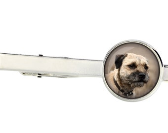 Border Terrier. Tie clip for dog lovers. Photo jewellery. Men's jewellery. Handmade