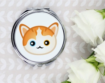 A pocket mirror with a Turkish Van cat. A new collection with the cute Art-Dog cat