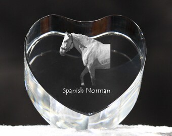 Spanish-Norman horse, crystal heart with horse, souvenir, decoration, limited edition, Collection