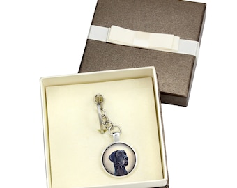 Great Dane. Keyring, keychain with box for dog lovers. Photo jewellery. Men's jewellery. Handmade.