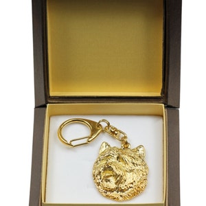 NEW, Cairn Terrier, millesimal fineness 999, dog keyring, in casket, keychain, limited edition, ArtDog . Dog keyring for dog lovers