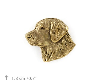 Golden Retriever (head), millesimal fineness 999, dog pin, limited edition, ArtDog