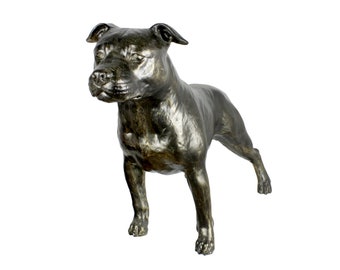 Staffordshire Bull Terrier, dog natural size statue, limited edition, ArtDog