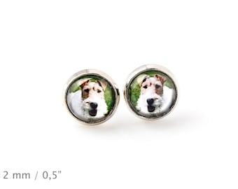 Fox Terrier. Pet in your ear. Earrings. Photojewelry. Handmade.