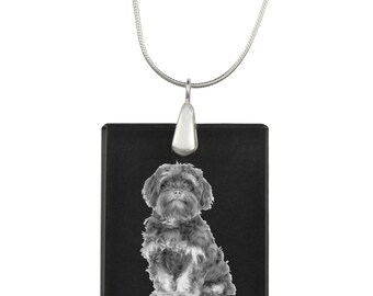 Bolonka,  Dog Crystal Pendant, SIlver Necklace 925, High Quality, Exceptional Gift, Collection!