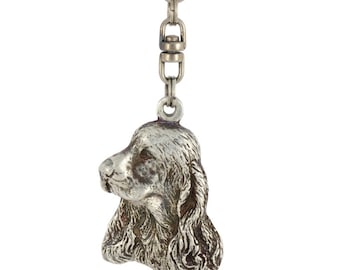 Clumber Spaniel, dog keyring, keychain, limited edition, ArtDog . Dog keyring for dog lovers