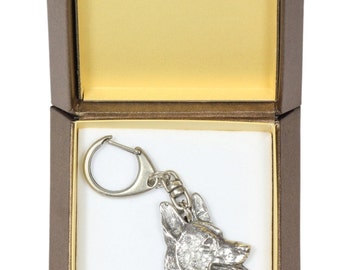 NEW, German Shepherd, dog keyring, key holder, in casket, limited edition, ArtDog . Dog keyring for dog lovers