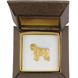 NEW, Flandres Cattle Dog, dog pin, in casket, gold plated, limited edition, ArtDog
