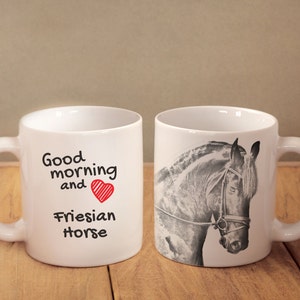 Frisone  A forma di cuore &quot;Good morning and love...&quot;. Di alta qualità tazza di ceramice. COLLEZIONE!