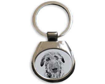 Scottish Deerhound - NEW collection of keyrings with images of purebred dogs, unique gift, sublimation . Dog keyring for dog lovers