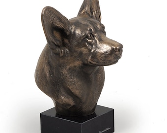 Corgi Pembroke, dog marble statue, limited edition, ArtDog. Made of cold cast bronze. Perfect gift. Limited edition