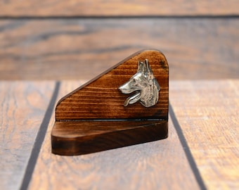 Belgian Shepherd, Malinois- Wooden candlestick with dog, souvenir, decoration, limited edition, Collection