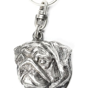 NEW, Pug, dog keyring, key holder, limited edition, ArtDog . Dog keyring for dog lovers