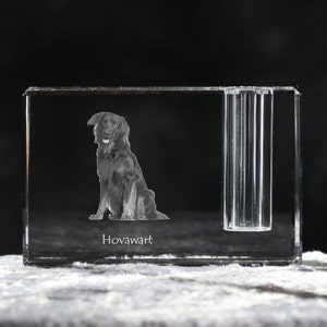 Hovawart ,  crystal pen holder with dog, souvenir, decoration, limited edition, Collection