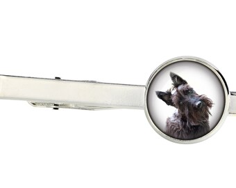 Scottish Terrier. Tie clip for dog lovers. Photo jewellery. Men's jewellery. Handmade
