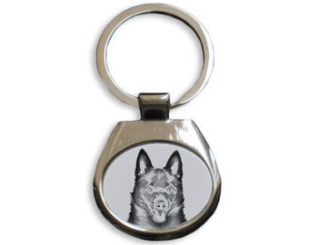 Schipperke - NEW collection of keyrings with images of purebred dogs, unique gift, sublimation . Dog keyring for dog lovers