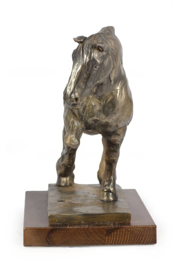 ペルシュロン馬、馬の木製台座像、限定版、ArtDog - Etsy 日本