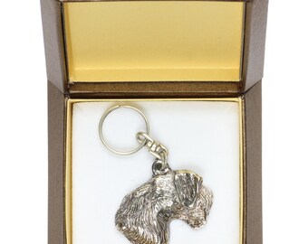 NEW, Cesky Terrier, dog keyring, key holder, in casket, limited edition, ArtDog . Dog keyring for dog lovers