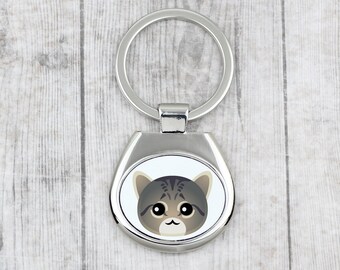 A key pendant with Tabby cat. A new collection with the cute Art-dog cat