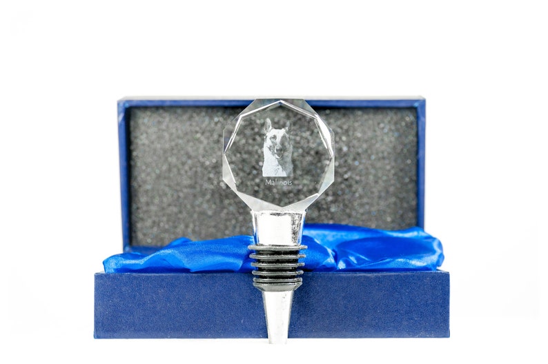 Crystal Wine Stopper with Dog Belgian Shepherd Malinois Exceptional Gift High Quality Wine and Dog Lovers