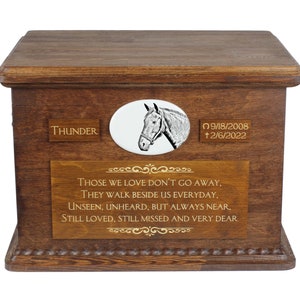 Deense warmbloed grote urn voor paardenas, gepersonaliseerd gedenkteken met foto, aangepaste paardenurn, paardengedenkteken, grote urn voor paard