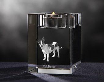 Rat Terrier - crystal candlestick with dog, souvenir, decoration, limited edition, Collection