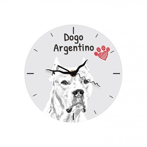 Argentine Dogo, Free standing MDF floor clock with an image of a dog.