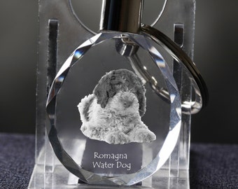 Romagna Water Dog   , Dog Crystal Keyring, Keychain, High Quality, Exceptional Gift . Dog keyring for dog lovers