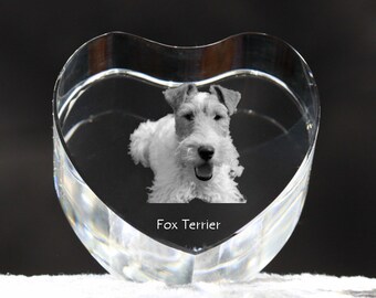 Fox Terrier, crystal heart with dog, souvenir, decoration, limited edition, Collection