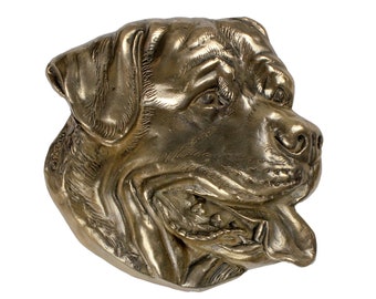 Rottweiler Bust, Cold Cast Bronze Sculpture, Small dog bust, Home and Office Decor, Dog Trophy, Dog Memorial