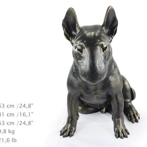 Bullterrier (sitting), dog natural size statue, limited edition, ArtDog