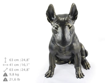 Bullterrier (sitting), dog natural size statue, limited edition, ArtDog