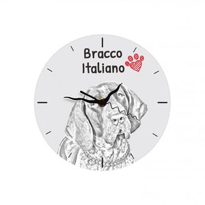 Bracco Italiano, Free standing MDF floor clock with an image of a dog.
