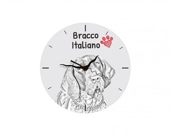Bracco Italiano, Free standing MDF floor clock with an image of a dog.