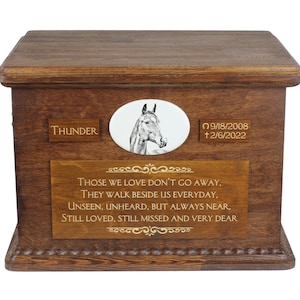 American Warmblood Big Urn voor paardenas, gepersonaliseerd gedenkteken met foto, aangepaste paardenurn, paardengedenkteken, grote urn voor paard