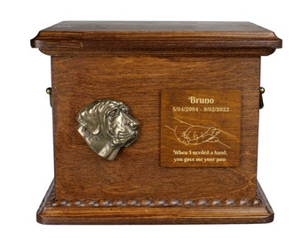 Fila Brasileiro Urn for Dog Ashes, Personalized Memorial with Relief, Pet’s Name and Quote, Custom urn for dog's ashes