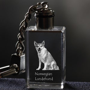 Norwegian Lundehund, Dog Crystal Keyring, Keychain, High Quality, Exceptional Gift . Dog keyring for dog lovers