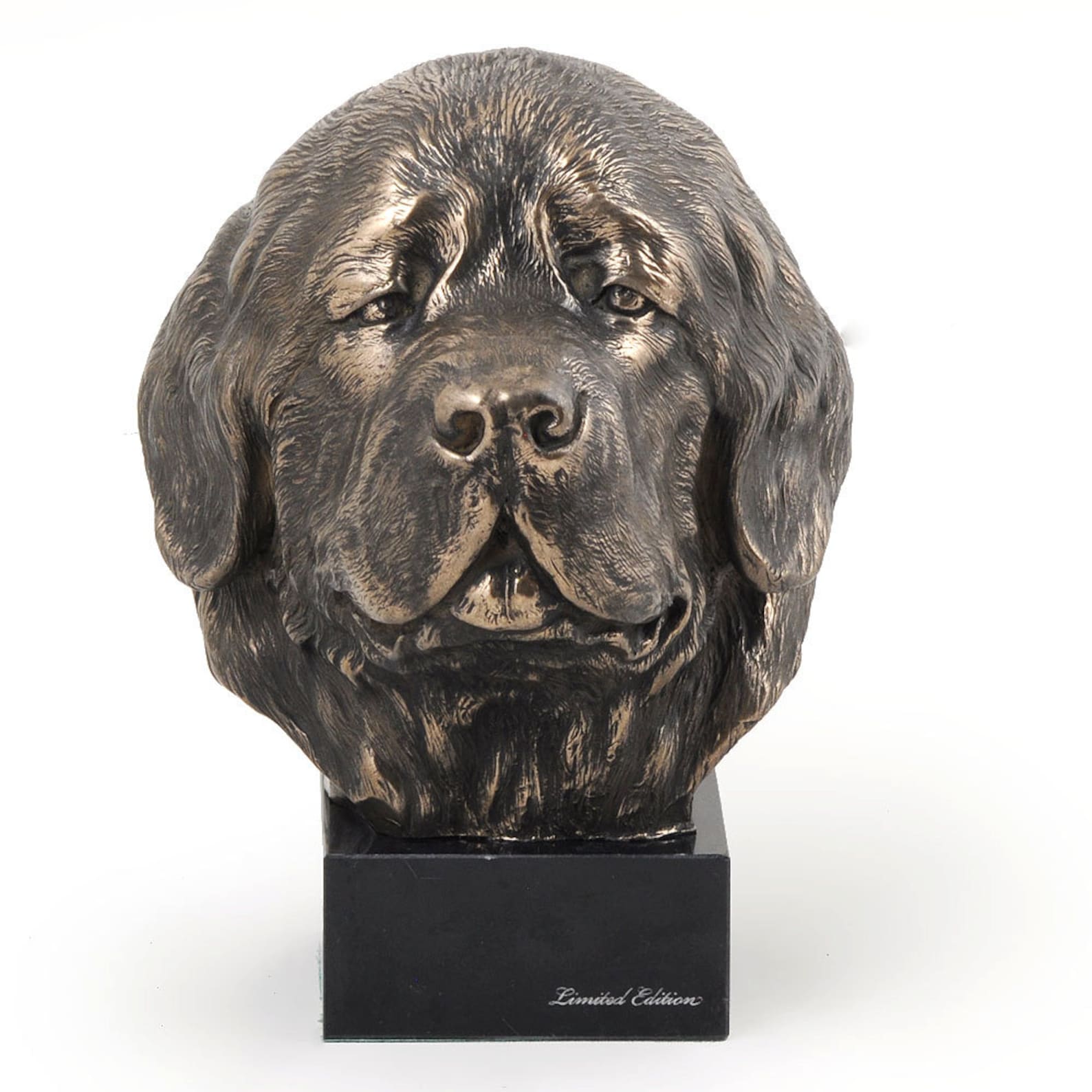 Newfoundland dog marble statue limited edition ArtDog. Made Etsy