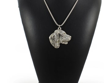 NEW, Setter, dog necklace, silver chain 925, limited edition, ArtDog