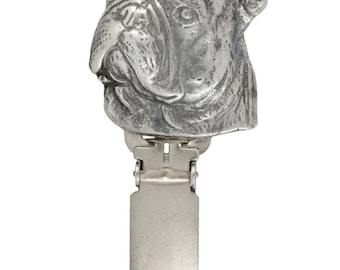 French Bulldog Ring Clip, Silver Plated Dog Show Number Holder, Handler Gift, Art-Dog